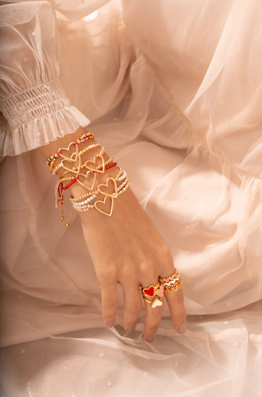Heart Bracelet Set x3 + Earrings