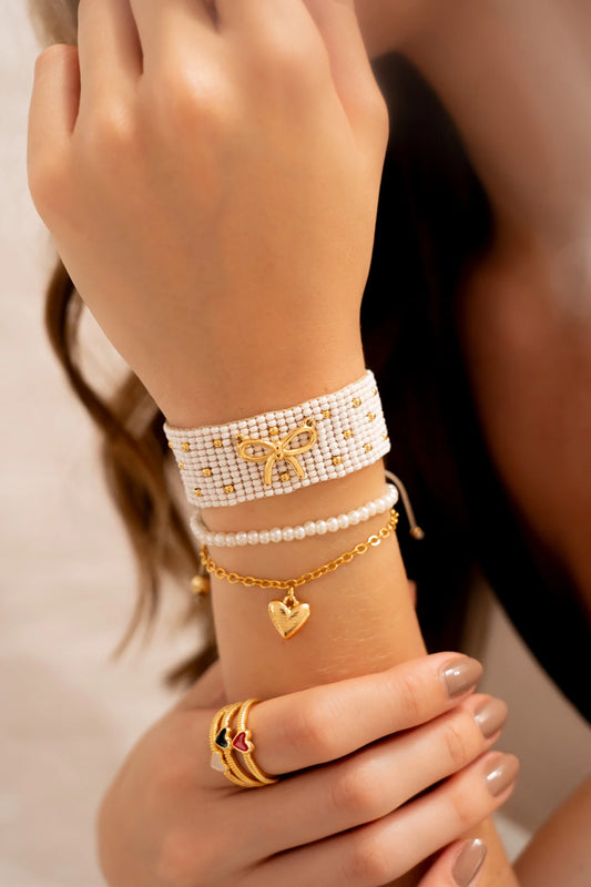 Woven Bow Bracelet Set x3 + Earrings