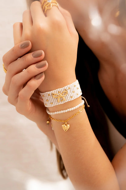 Woven Bow Bracelet Set x3 + Earrings