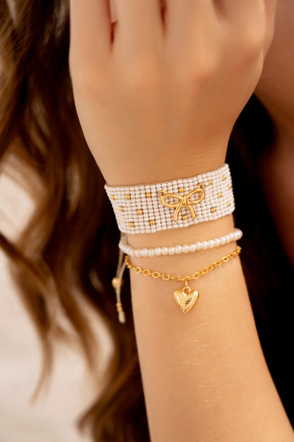 Woven Bow Bracelet Set x3 + Earrings