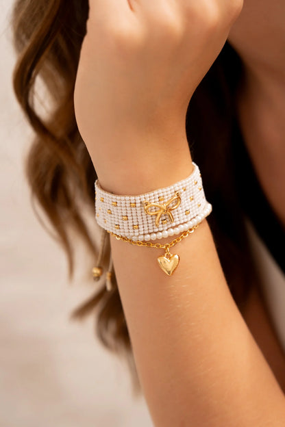 Woven Bow Bracelet Set x3 + Earrings