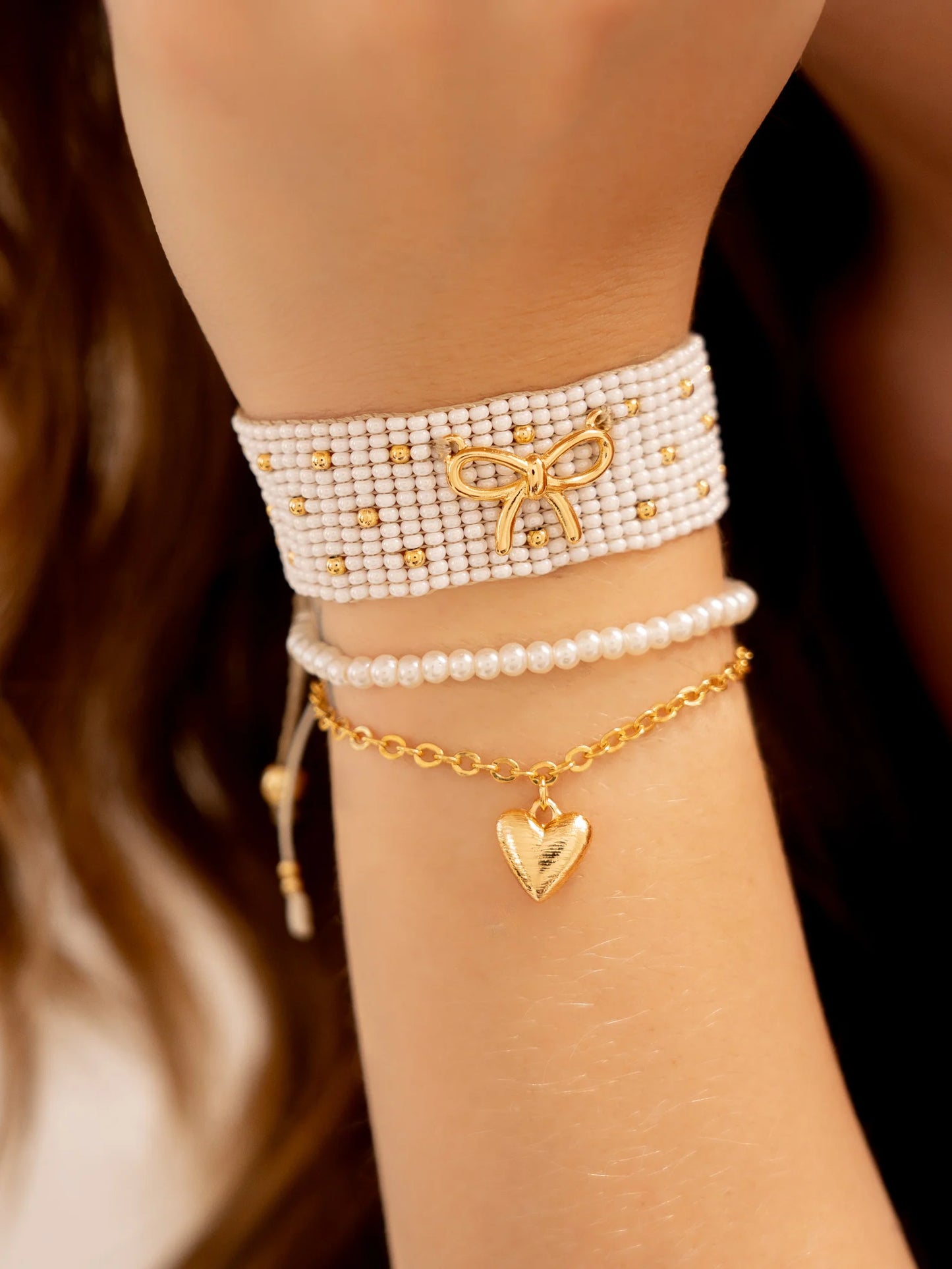 Woven Bow Bracelet Set x3 + Earrings