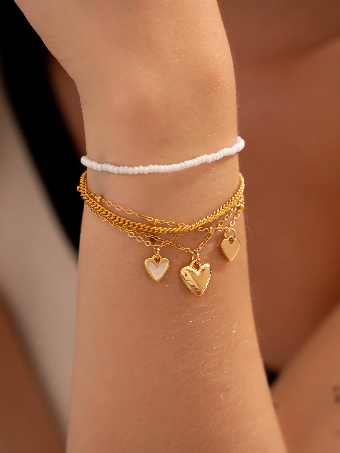 Heart Bracelet + Earrings Set