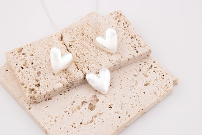 Heart Necklace + Earrings Set