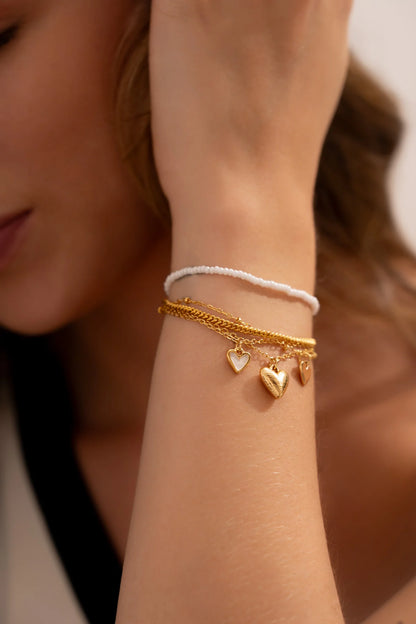 Heart Bracelet + Earrings Set