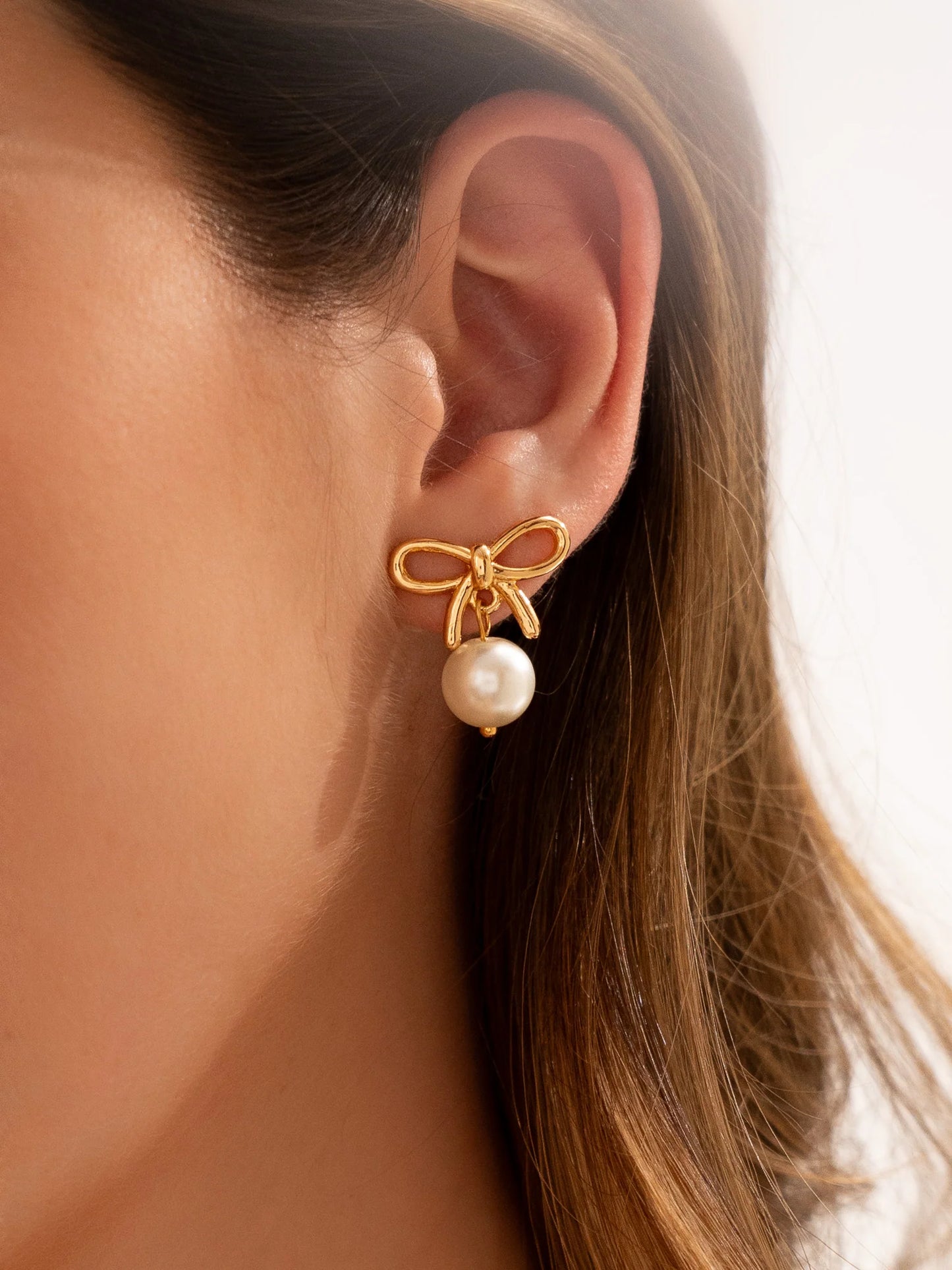 Pearl Bow Earrings